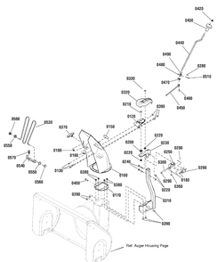 Discharge Chute Group Diagram and Parts List for 1695696 2009 Briggs and Stratton Snow Blower